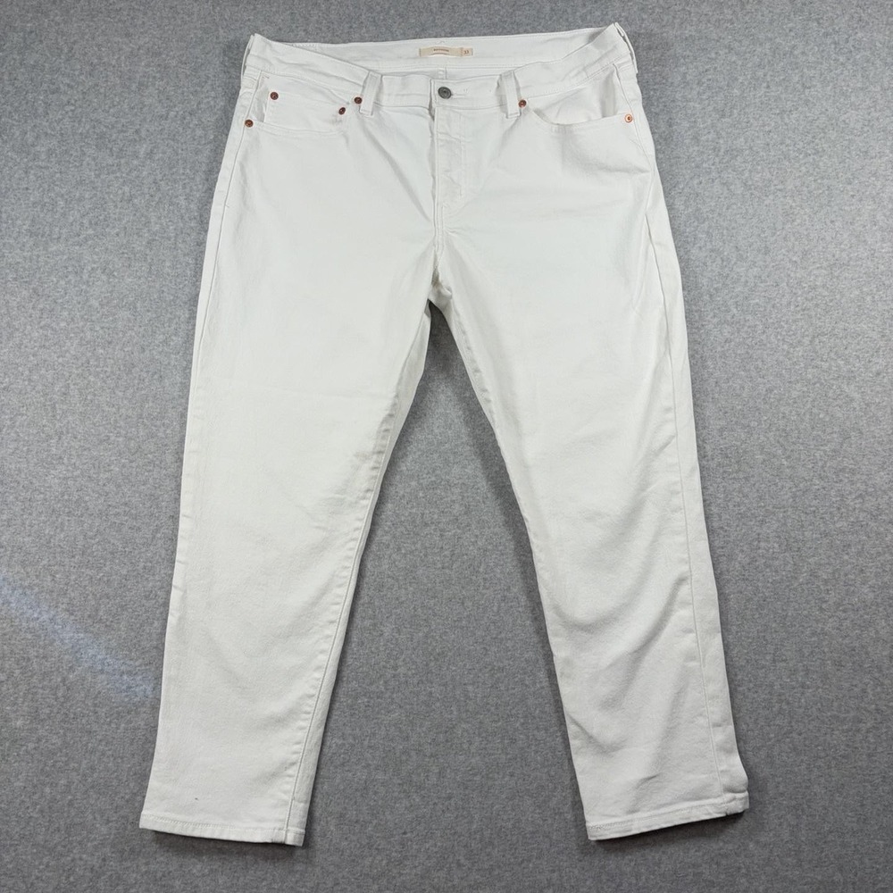 Levis Boyfriend Jeans Womens 33x27 White Mid Rise Relaxed Denim Water Less